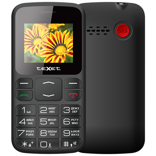 Телефон teXet TM-B208, 2 SIM, черный