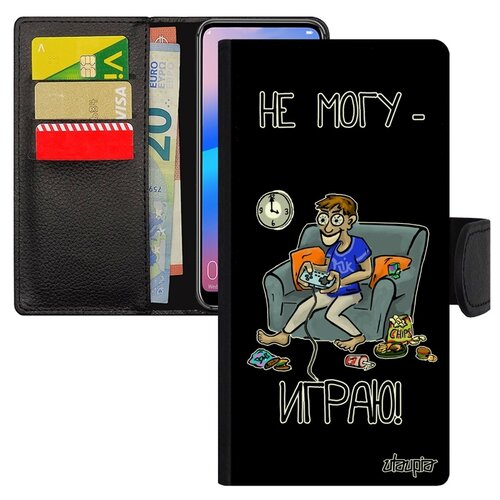 фото Чехол-книжка для мобильного samsung galaxy a10, "не могу - играю!" карикатура гик utaupia