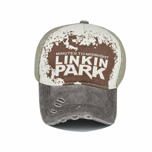 фото Бейсболка linkin park, размер 55-61, коричневый, бежевый m-trend