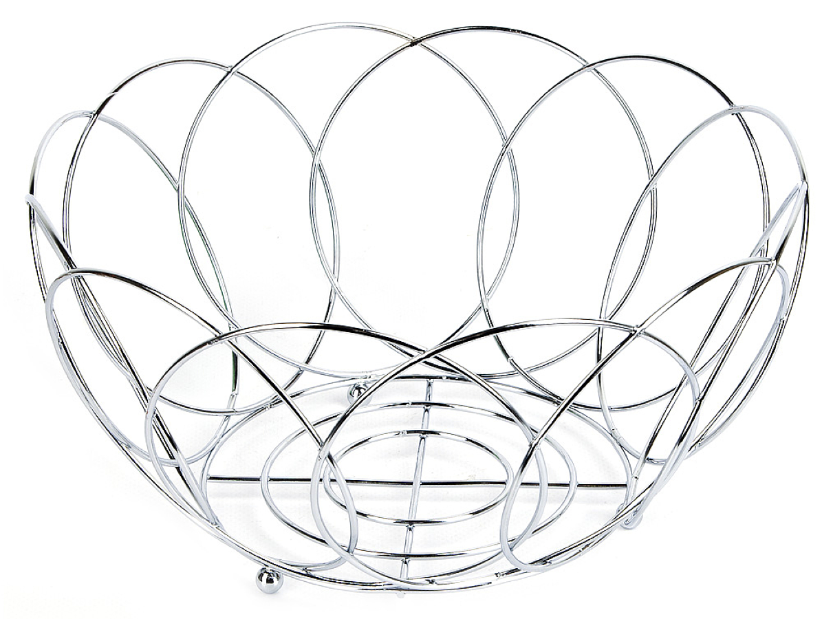 Фруктовница Nouvelle Daily   Нувель Дейли из углеродистой стали с антикоррозийным покрытием  цвет серебро  диаметр 24см   ваза для фруктов