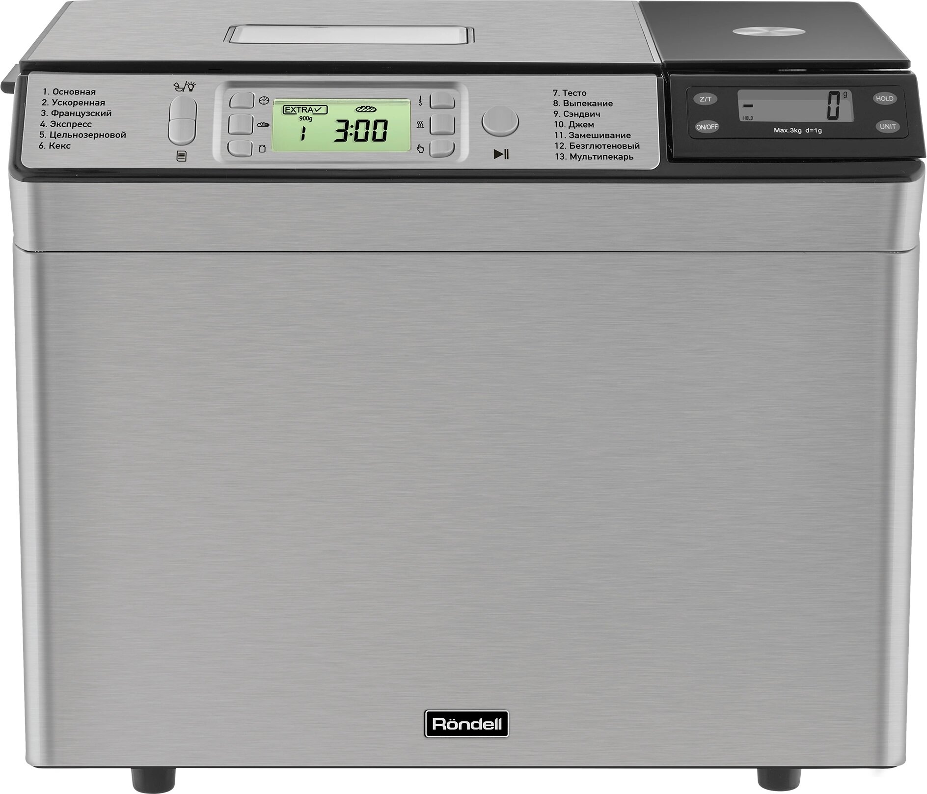 Изображение Хлебопечь Rondell RDE-1641 70 0Вт, 13 программ, выпечка 700/900 г