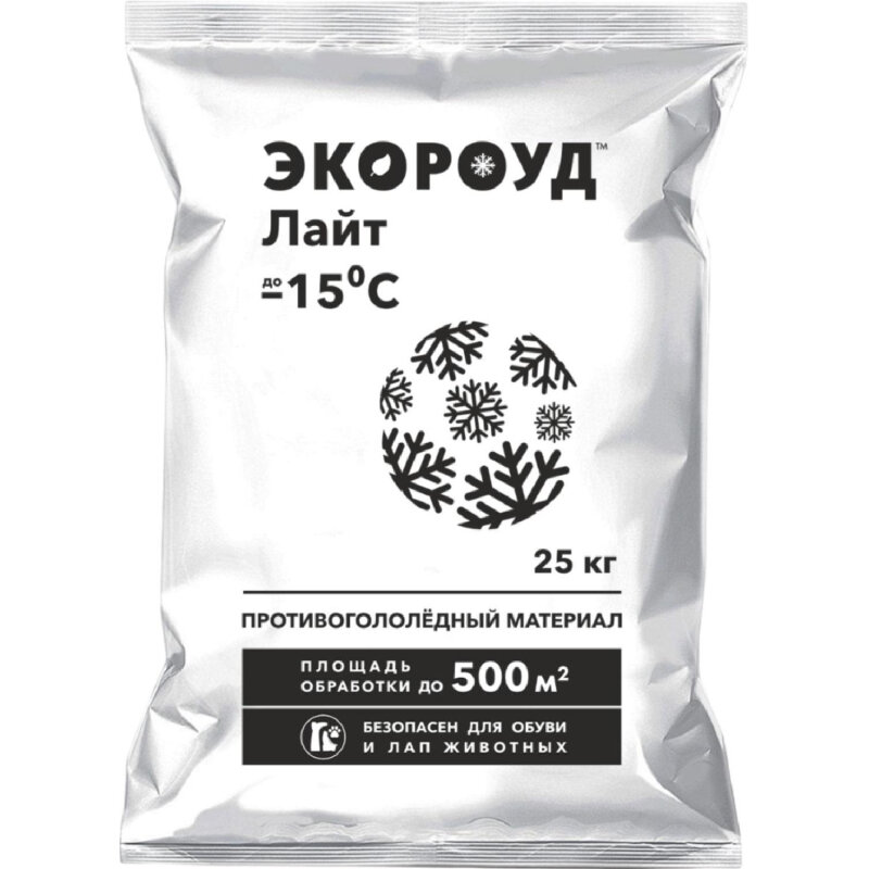 Реагент противогололедный Экороуд Лайт мешок 25 кг до -15С