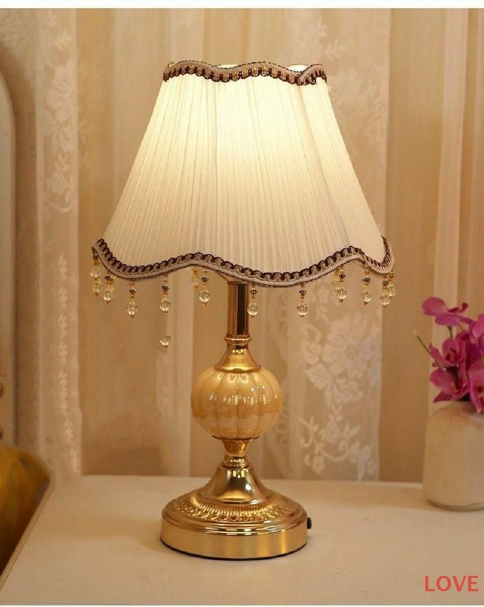 Настольная лампа из ткани в стиле ретро в европейском стиле, E27 MY