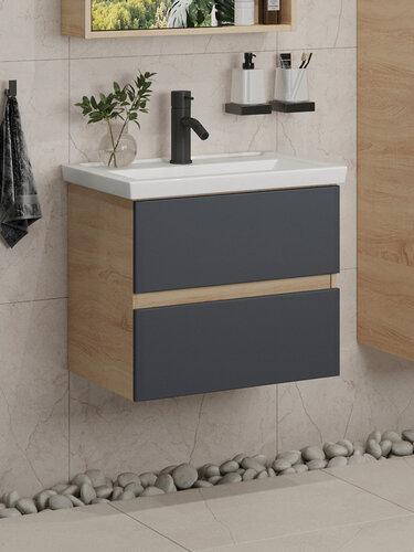 Изображение товара Тумба подвесная SanStar Инфинити 50 с раковиной Фостер 50 (комплект) для ванной комнаты