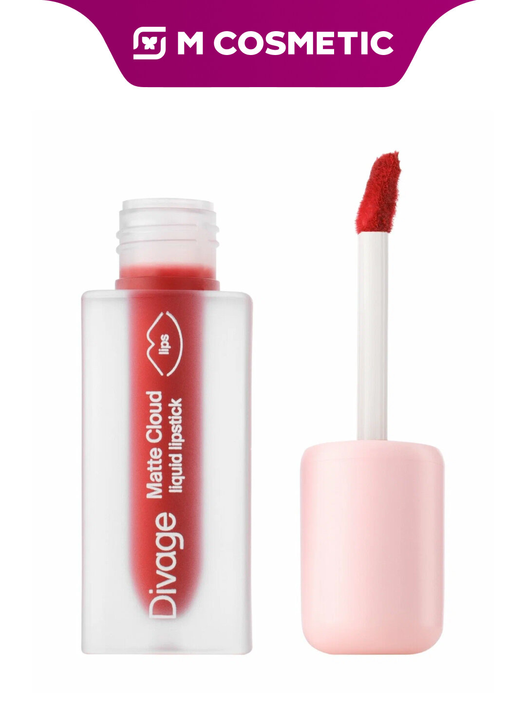 Помада DIVAGE Matte Cloud Liquid, тон 08, жидкая, матовая, красная