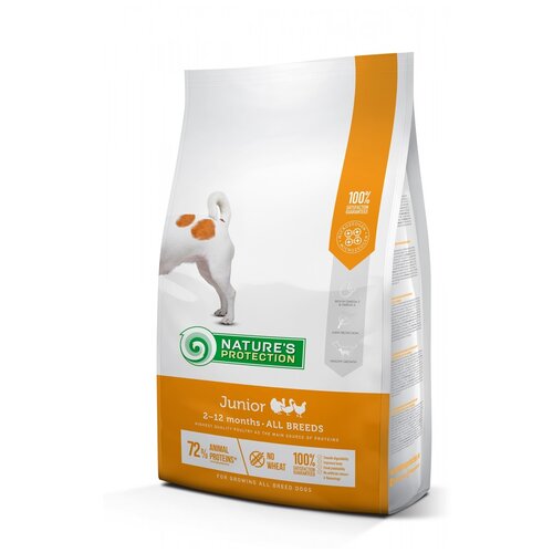 Сухой корм для щенков Nature's Protection Junior All Breed, птица 2 кг