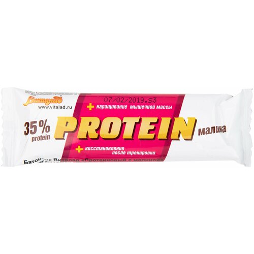 Протеиновый батончик Виталад Protein, 40 г, малина