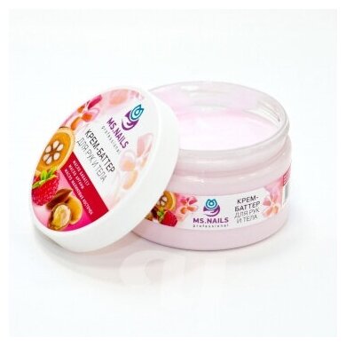 Крем Баттер для рук и тела Бабассу (розовый) MS NAILS (Чистовье), 250 мл