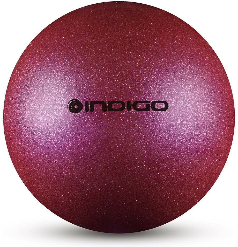 Мяч для художественной гимнастики INDIGO, IN119-VI, диам. 15 см, ПВХ, фиолетовый металлик с блестками