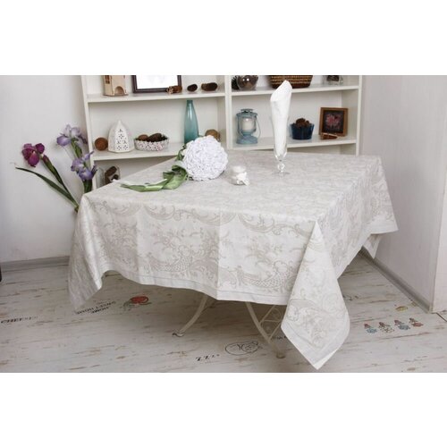 170х170 Квадратная жаккардовая скатерть Кружева скатерть 170х170