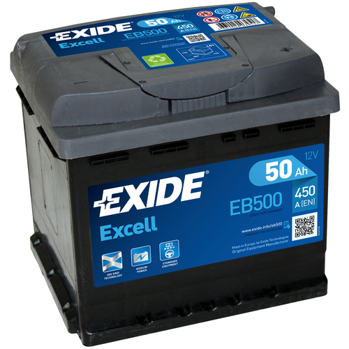 Аккумулятор Exide Excell EB500 50 Ач 450А обр. пол.