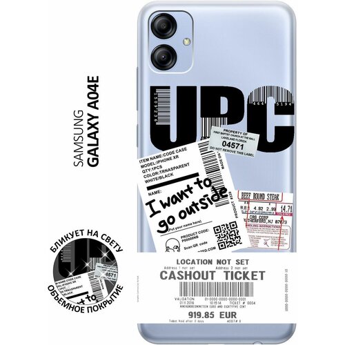 Силиконовый чехол с принтом UPC для Samsung Galaxy A04e / Самсунг А04е силиконовый чехол на samsung galaxy a04e самсунг а04е с 3d принтом yuri gagarin stickers прозрачный