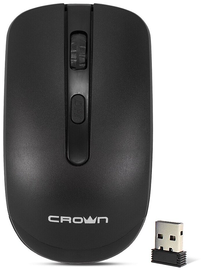 Мышь беспроводная Crown CMM-336W чёрный USB - фото №1