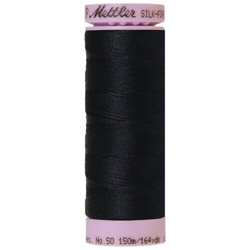 Нить для машинного квилтинга SILK-FINISH COTTON 50, 150 м 100% хлопок 0821 Darkest Blue ( 9105-0821 )