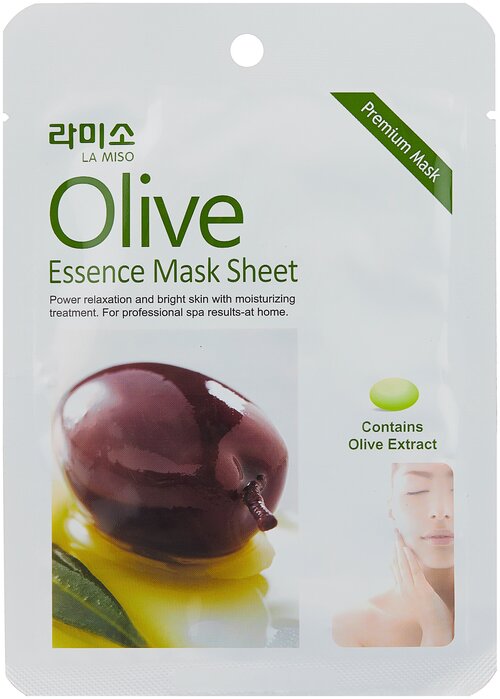 La Miso тканевая маска Premium Essence Mask с экстрактом оливы, 21 г