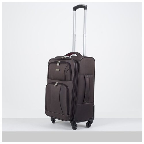 фото Чемодан мал 20" полет, 35*26*50, отд на молнии, 2 н/кармана, код замок, 4 колеса, коричневый 46281 сима-ленд