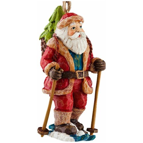 Елочная игрушка ErichKrause Санта на лыжах 27584, многоцветный, 11 см, 1 шт.