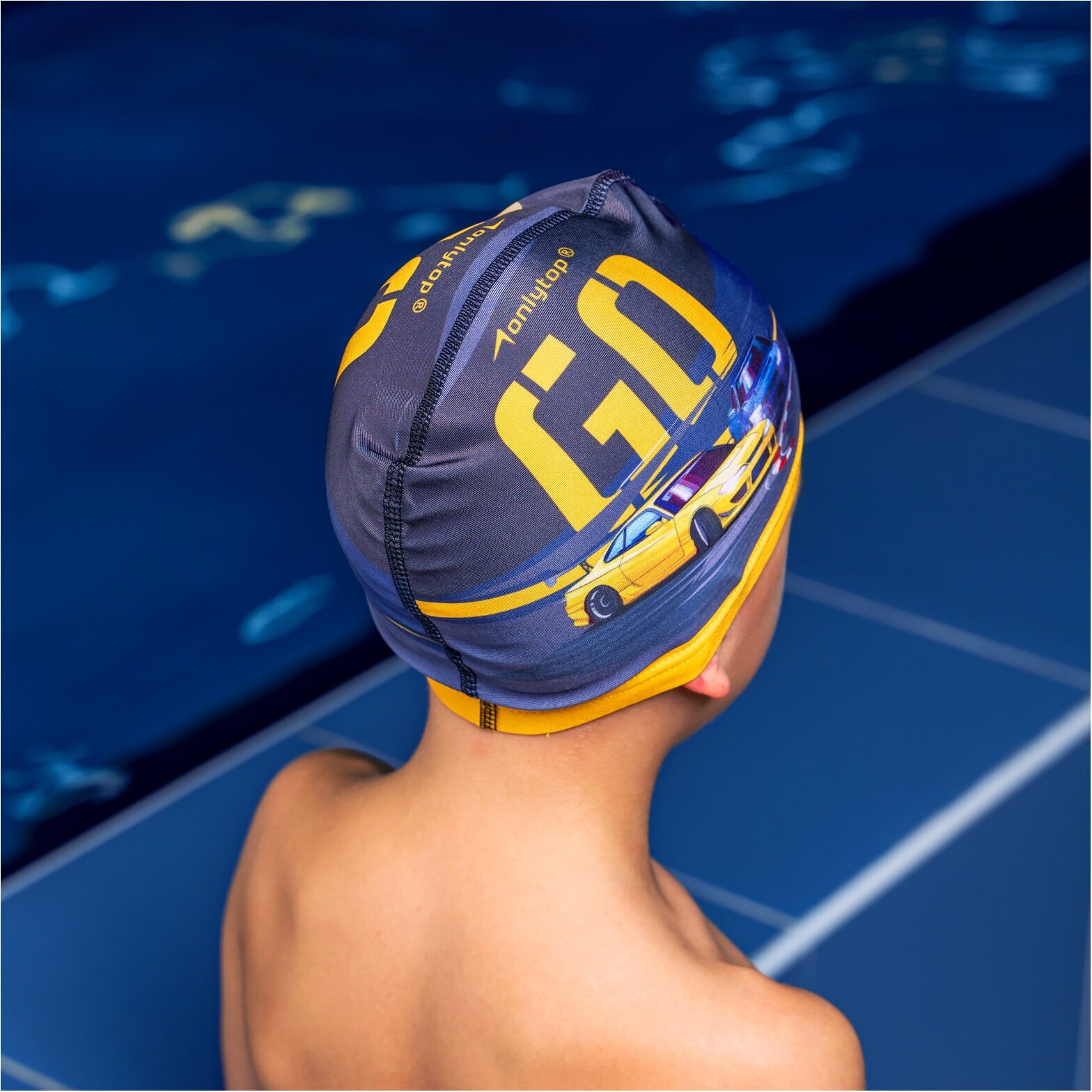Шапочка ONLYTOP "Swim GO", для плавания, тканевая, обхват 46-52 см, детская, разноцветная
