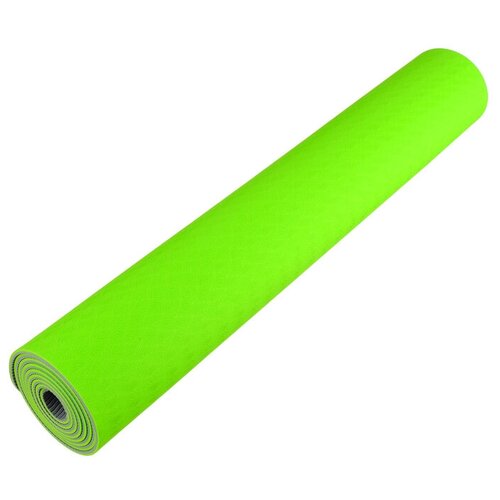 фото Коврик для йоги torres comfort 4, 173х61х0.4 см зелено-серый однотонный