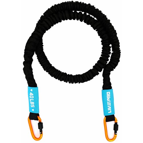 Эспандер эластичный с карабином Livepro LP8401-XH 18кг 1620₽