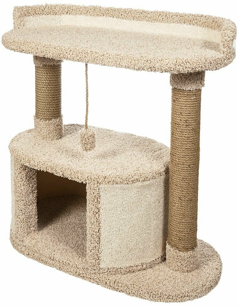 Игровой комплекс для кошек , когтеточка с домиком и лежанкой "Соня" капучино - фотография № 12