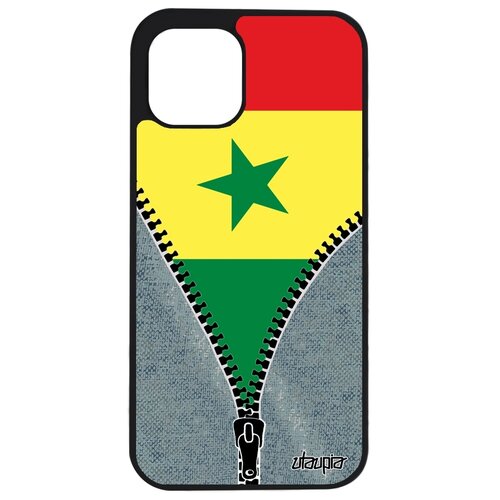фото Чехол для мобильного apple iphone 12, "флаг сенегала на молнии" патриот страна utaupia