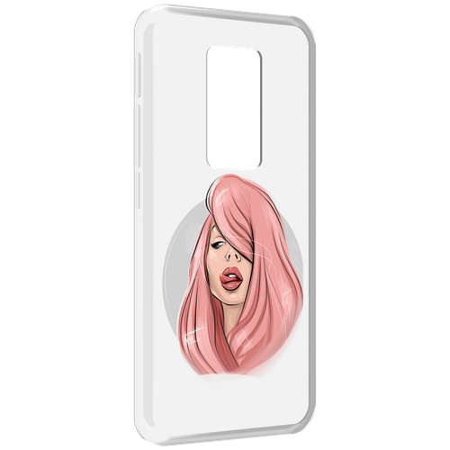 Чехол MyPads лицо-девушки-с-розовыми-волосами женский для Motorola Defy 2021 задняя-панель-накладка-бампер