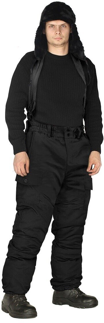 Костюм зимний "ГОРКА" куртка/брюки, цвет: черный, ткань: Рип-Стоп/Рип-Стоп, 44-46, 182-188 - фотография № 3