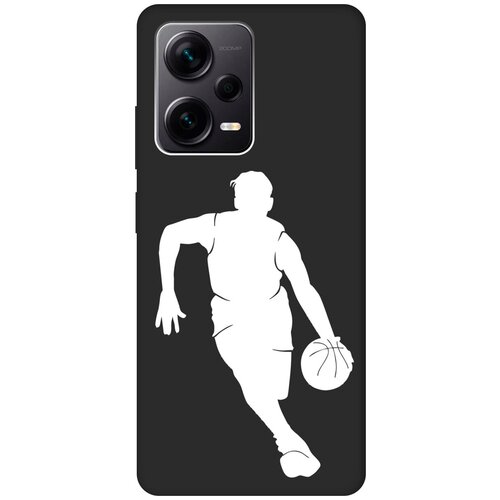 Матовый чехол Basketball W для Xiaomi Redmi Note 12 Pro / Note 12 Pro+ / Note 12 Explorer Edition с 3D эффектом черный матовый чехол volleyball w для xiaomi redmi note 12 pro note 12 pro note 12 explorer edition с 3d эффектом черный