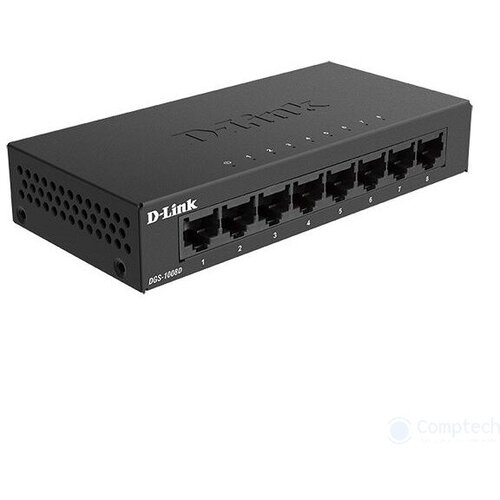 D-Link DGS-1008D K2A Неуправляемый коммутатор с 8 портами 10 100 1000 Base-T и функцией энергосбереж 412000₽