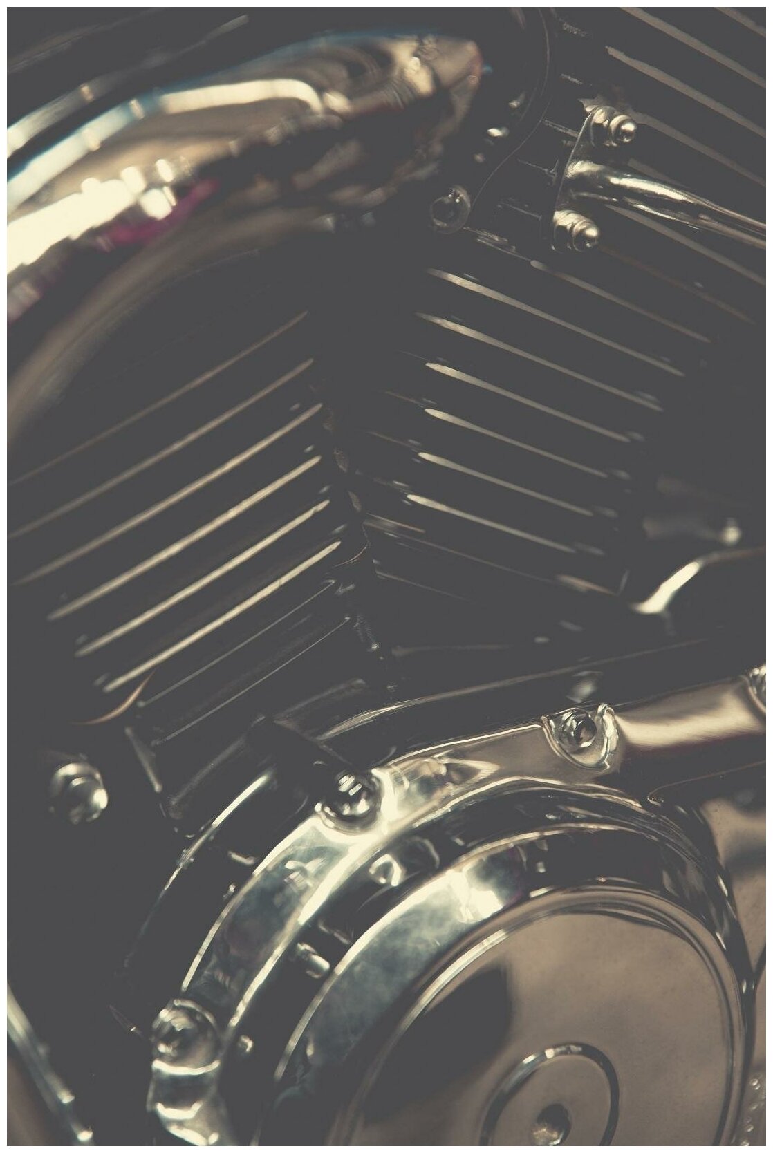 Постер / Плакат / Картина Двигатель мотоцикла 50х70 см в подарочном тубусе