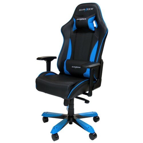 фото Компьютерное кресло dxracer king oh/ks57 игровое, обивка: искусственная кожа, цвет: черный/синий