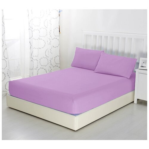 фото Простыня на резинке текс- дизайн, сиреневый, 120х200х20, трикотаж (140 г/м2) текс-дизайн,текс-дизайн