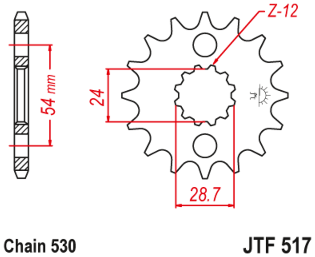 Звезда JT ведущая JTF517.16 16 зубьев