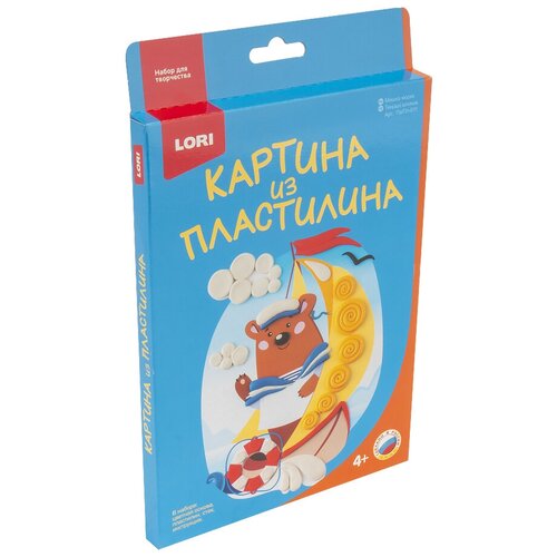 Пластилин LORI Картина из пластилина Мишка моряк (Пз/Пл-011) 6 цв.