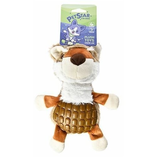 PET STAR игрушка для собак панда плюшевая с пищалкой, резиновая вставка, 17 х 22 см