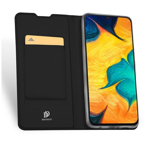 фото Магнитный флип чехол-книжка для samsung galaxy a32 с функцией подставки и с отсеком для карт черный 100gadgets