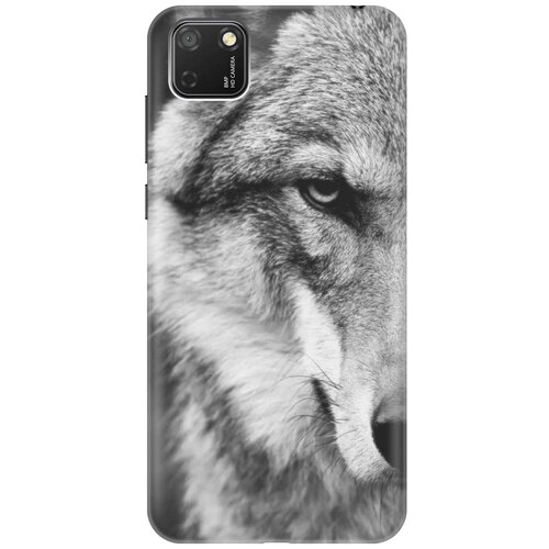 фото Ультратонкий силиконовый чехол-накладка для huawei y5p / honor 9s с принтом "спокойный волк" gosso