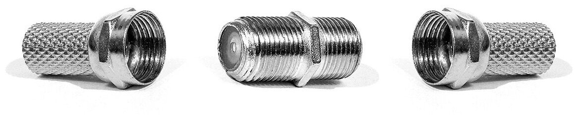 фото Антенный/телевизионный разъем (Набор №3) DORI (переходник F-гнездо-F-гнездо, F-разъем RG6 д.20 мм)