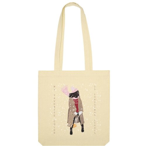 Сумка шоппер Us Basic, бежевый сумка девушка с мандаринами бежевый