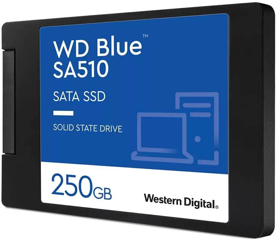 SSD жесткий диск 250 GB Western Digital (WDC) BLUE SA510 WDS250G3B0A SATA 2.5"