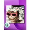 Картина по номерам на холсте Кот с деньгами, 40 х 40 см - изображение