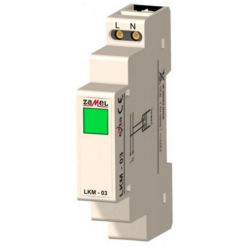 Zamel Сигнализатор световой зеленый 230VAC IP20 на DIN рейку LKM-03-20 (10 шт.)