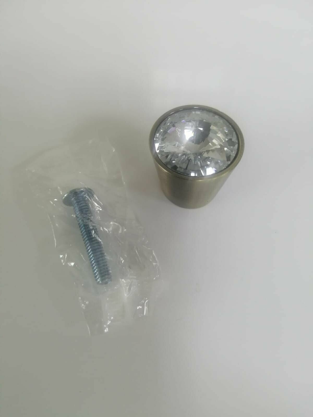 Ручка кнопка с кристаллами CRL-22- бронза - фотография № 5