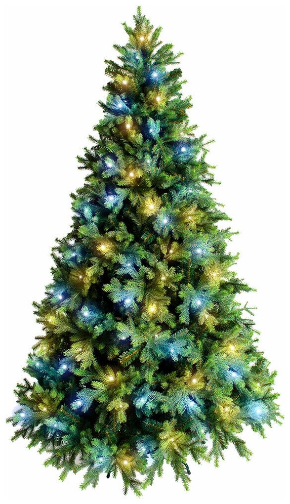 Новогодняя искусственная ель Грин Триз "Грацио" литая + ПВХ, световая, (цвет свечения тёплый белый) высота 1,5