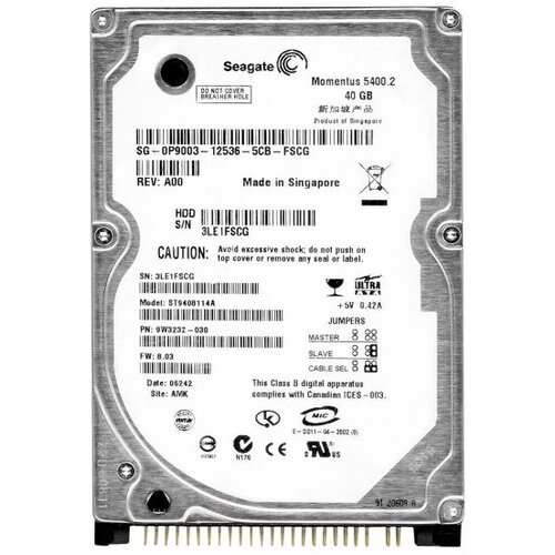 Жесткий диск Seagate 9W3232 40Gb 5400 IDE 2,5