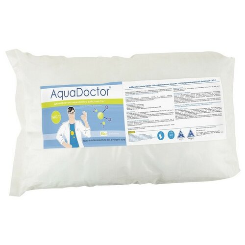 Комбинированный медленно-растворимый препарат на основе 60% активного хлора AquaDoctor MC-T, таблетки по 200 гр, 50 кг, цена - за 1