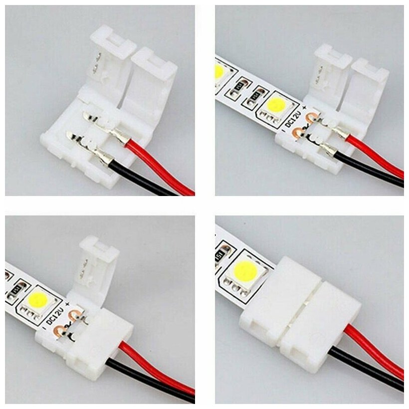 Запитывающий провод DLED с коннекторами LS-3528 для светодиодной ленты шириной 8мм + разъём джек 5,5мм (SMD 3528, SMD 2835, SMD 3014) (2шт). - фотография № 2