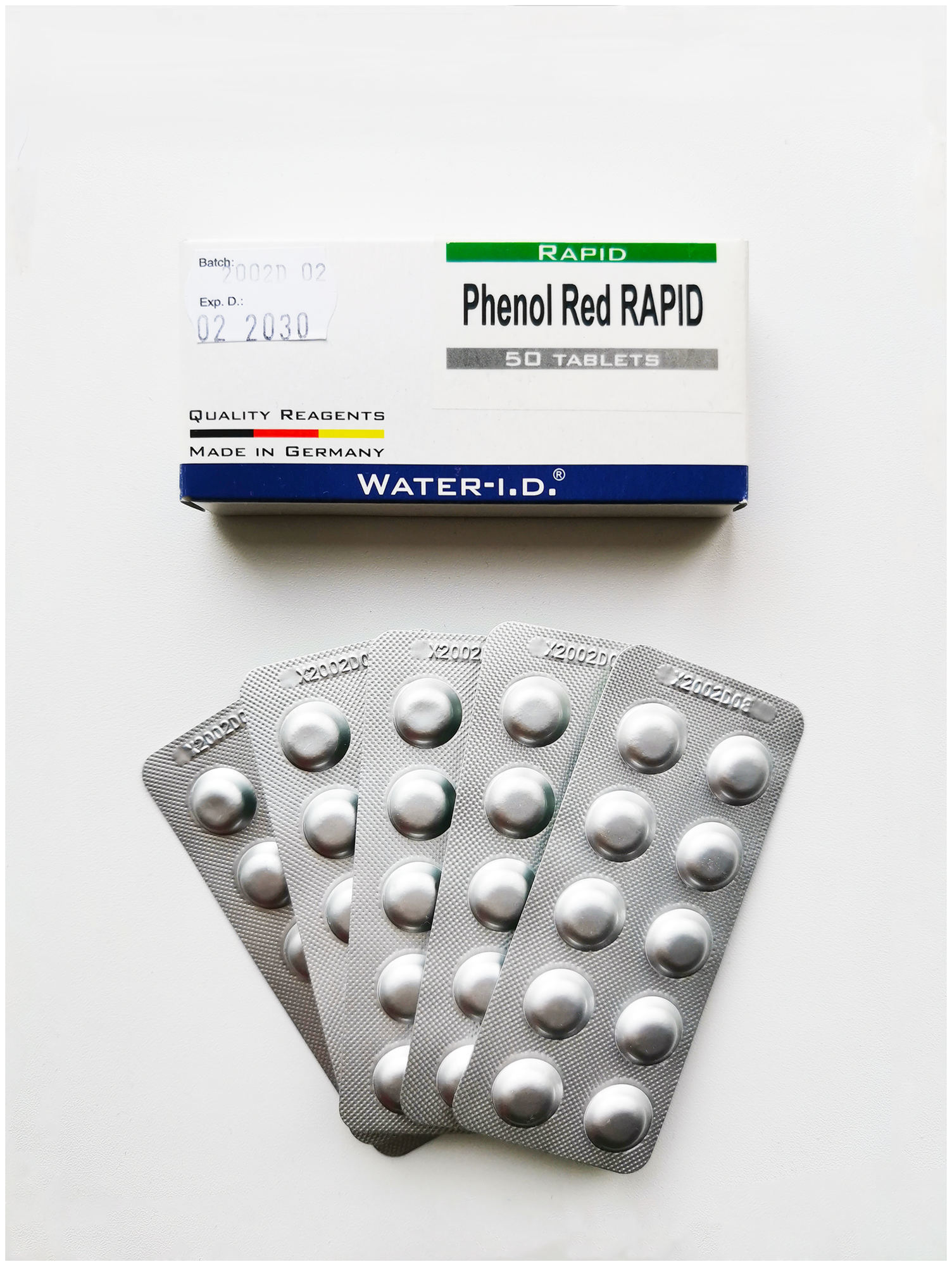 Water-i.d. / Таблетки для пултестера Phenol red/блистер/green - фотография № 1