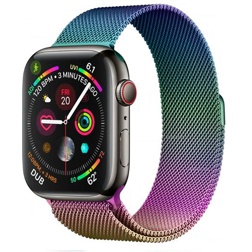 Ремешок металлический браслет для Apple watch 42-44 мм/Плетение Миланская петля с магнитной застежкой/Для эпл вотч (Разноцветный)